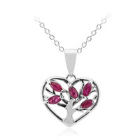 Collana in argento con Rubino della Birmania