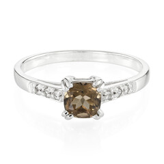 Anello in argento con Quarzo Fumè