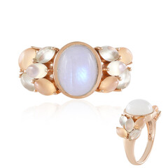 Anello in argento con Pietra di Luna Arcobaleno (KM by Juwelo)