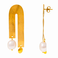 Orecchini in argento con Perla di Acqua Dolce (Joias do Paraíso)