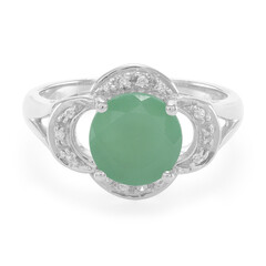 Anello in argento con Calcedonio Verde