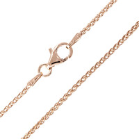 Catenina a treccia in argento placcato oro rosa - 45 cm - 3,3 g