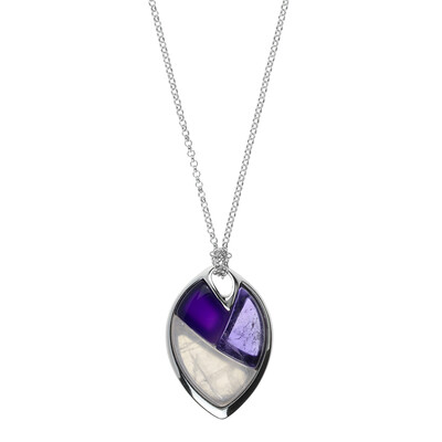Collana in argento con Quarzo Rosa (dagen)