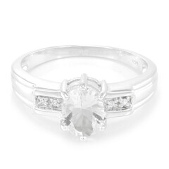 Anello in argento con Petalite