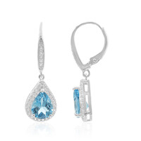 Orecchini in argento con Topazio Blu Svizzero
