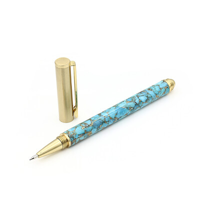 Penna in ottone con Turchese