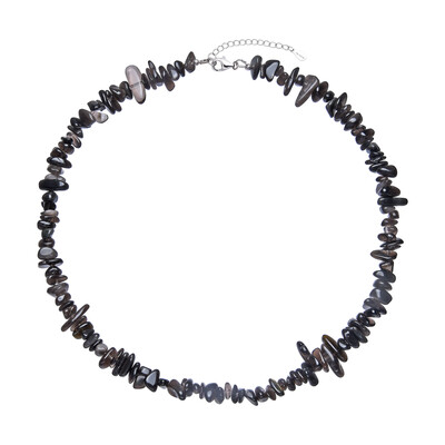 Collana in argento con Ossidiana Argentata