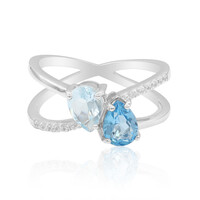 Anello in argento con Topazio Blu Cielo