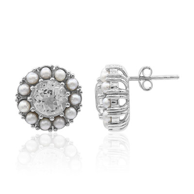 Orecchini in argento con Topazio Bianco