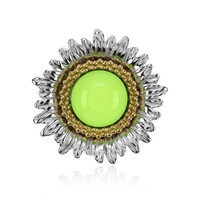 Ciondolo in argento con Ambra Verde Colombiana