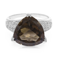 Anello in argento con Quarzo Fumè