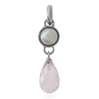 Ciondolo in argento con Quarzo Rosa
