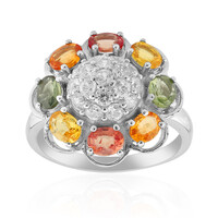 Anello in argento con Zaffiro Fancy