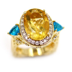 Anello in argento con Fluorite Gialla (Dallas Prince Designs)