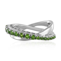 Anello in argento con Diopside Russo