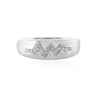 Anello in argento con Diamante I4 (J)