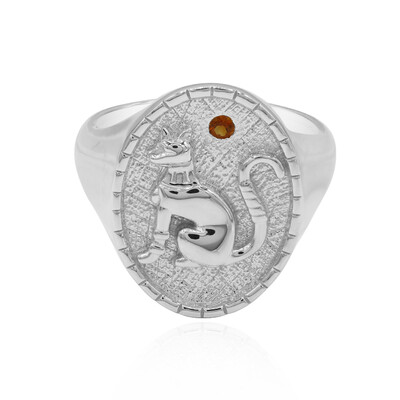 Anello in argento con Citrino Mandarino