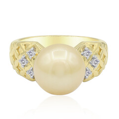 Anello in oro con Perla Dorata dei Mari del Sud (TPC)