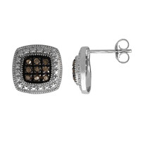 Orecchini in argento con Diamante Champagne