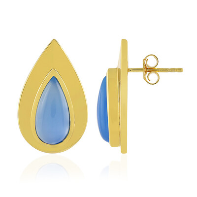 Orecchini in argento con Calcedonio Blu (MONOSONO COLLECTION)