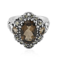Anello in argento con Quarzo Fumè
