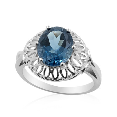 Anello in argento con Topazio Blu Londra
