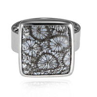 Anello in argento con Corallo Pietrificato