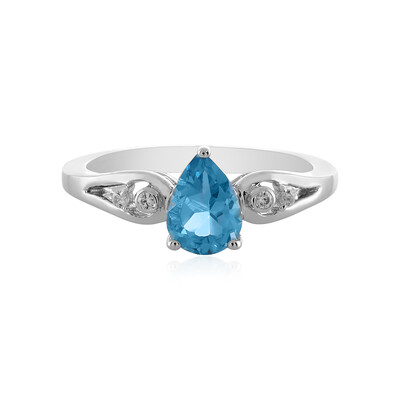 Anello in argento con Topazio Blu Svizzero