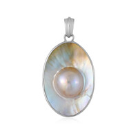 Ciondolo in argento con Perla Mabe (Bali Barong)