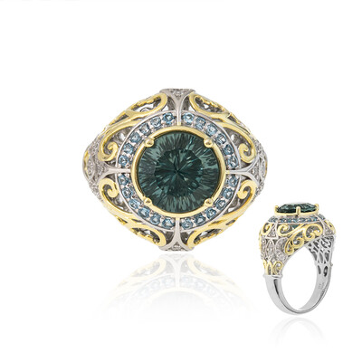 Anello in argento con Fluorite Blu Caraibico  (Dallas Prince Designs)