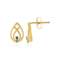 Orecchini in argento con Diamante Blu I3