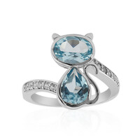 Anello in argento con Topazio Blu Cielo