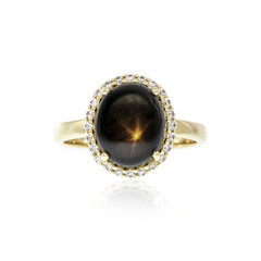 Anello in oro con Zaffiro Stellato Nero
