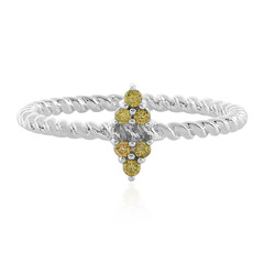 Anello in argento con Diamante Giallo I3