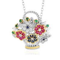 Collana in argento con Rubino della Birmania (Gems en Vogue)