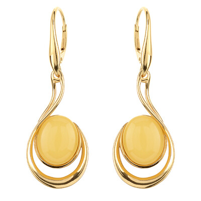 Orecchini in argento con Ambra Milky Baltica (dagen)