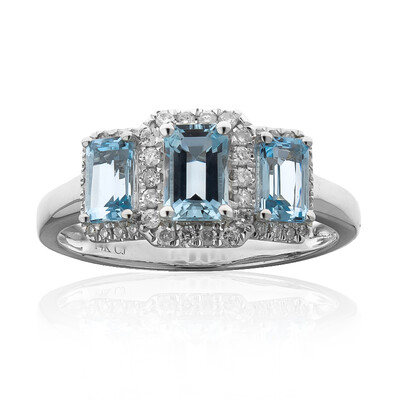 Anello in oro con Acquamarina Brasiliana AAA (CIRARI)