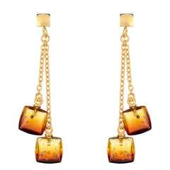 Orecchini in argento con Ambra Sunrise Baltica