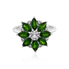Anello in argento con Diopside Russo