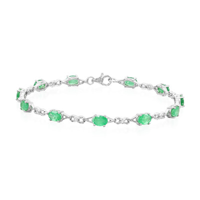 Bracciale in argento con Smeraldo Zambia