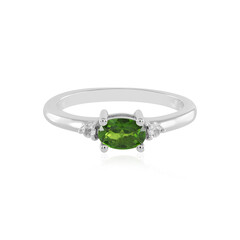 Anello in argento con Diopside Russo