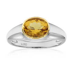 Anello in platino con Berillo Giallo