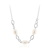 Collana in argento con Perla d'Acqua Dolce Bianca