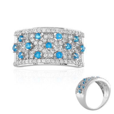 Anello in argento con Apatite Blu Neon