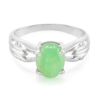 Anello in argento con Crisoprasio Imperiale