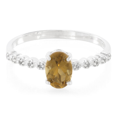 Anello in argento con Quarzo Champagne