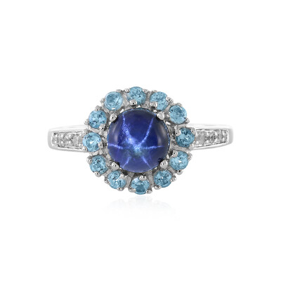 Anello in argento con Zaffiro Stellato Blu