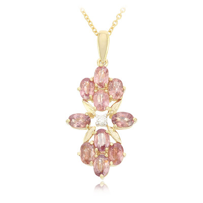Collana in oro con Zaffiro Padparadscha (non riscaldato) (AMAYANI)