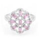 Anello in argento con Zaffiro Ceylon Rosa