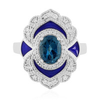 Anello in argento con Topazio Blu Londra